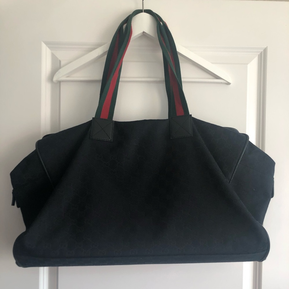 Auth. Unisex Gucci Monogram Weekend Duffel Travel